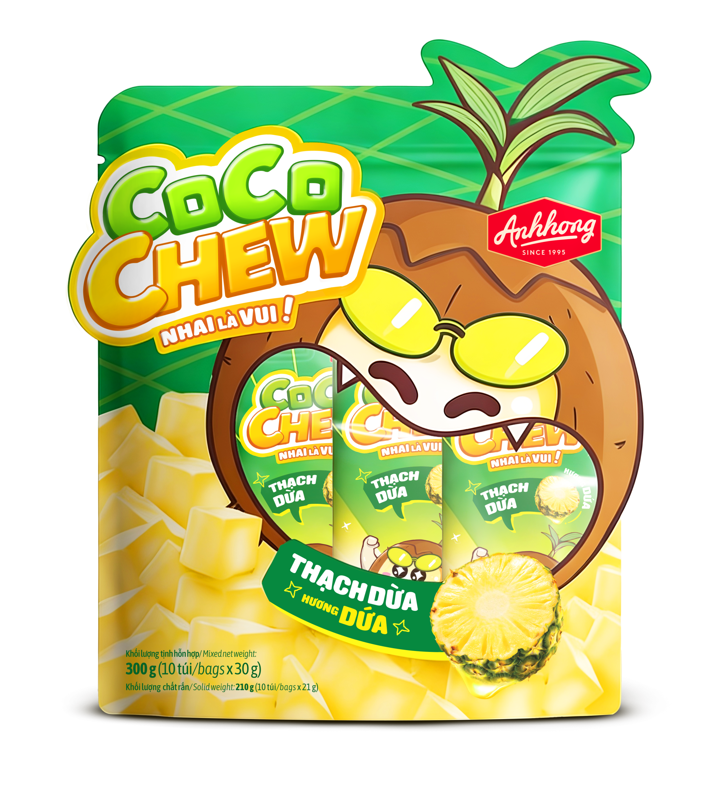 CocoChew Thạch Dừa Túi Hương Dứa
