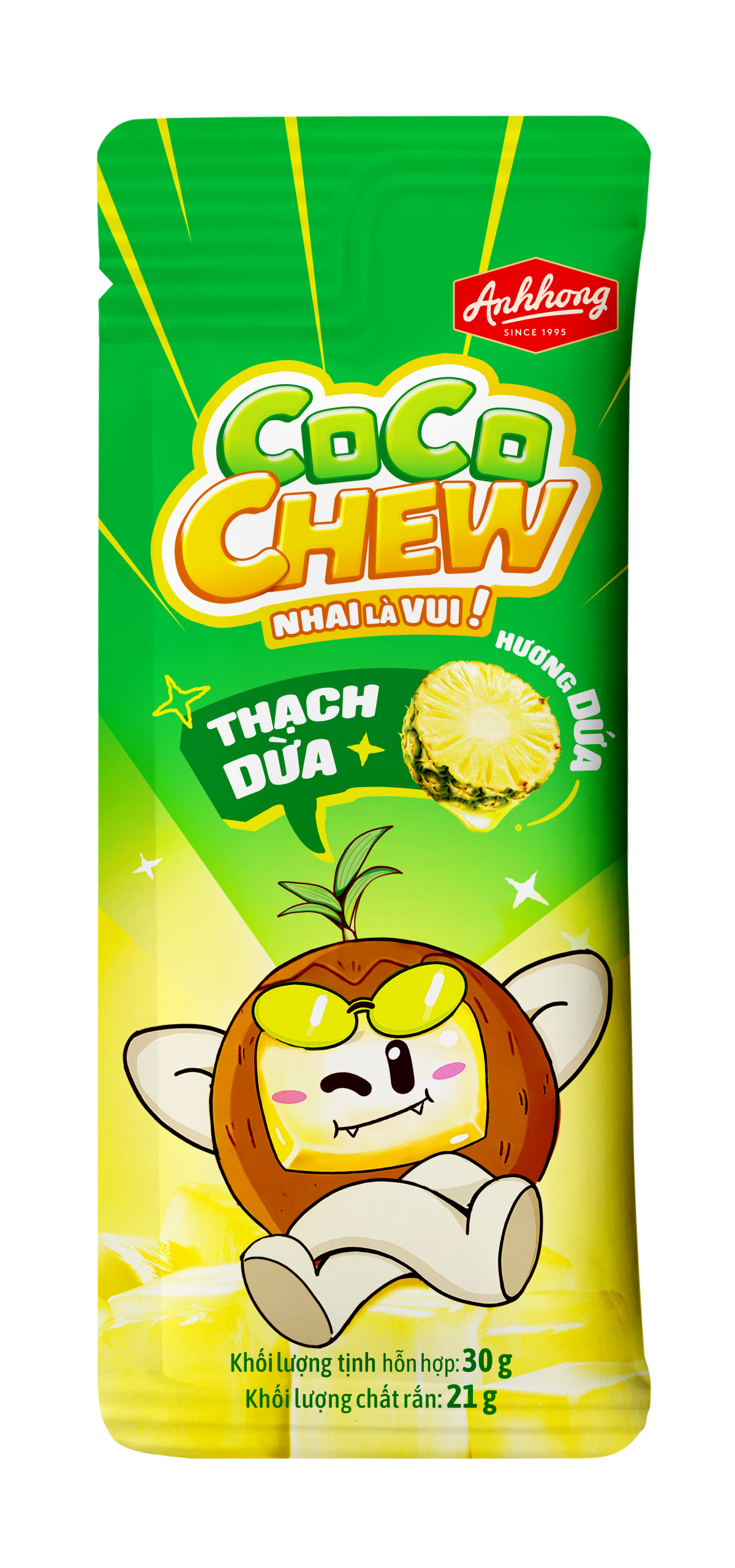 CocoChew Thạch Dừa Túi Hương Dứa