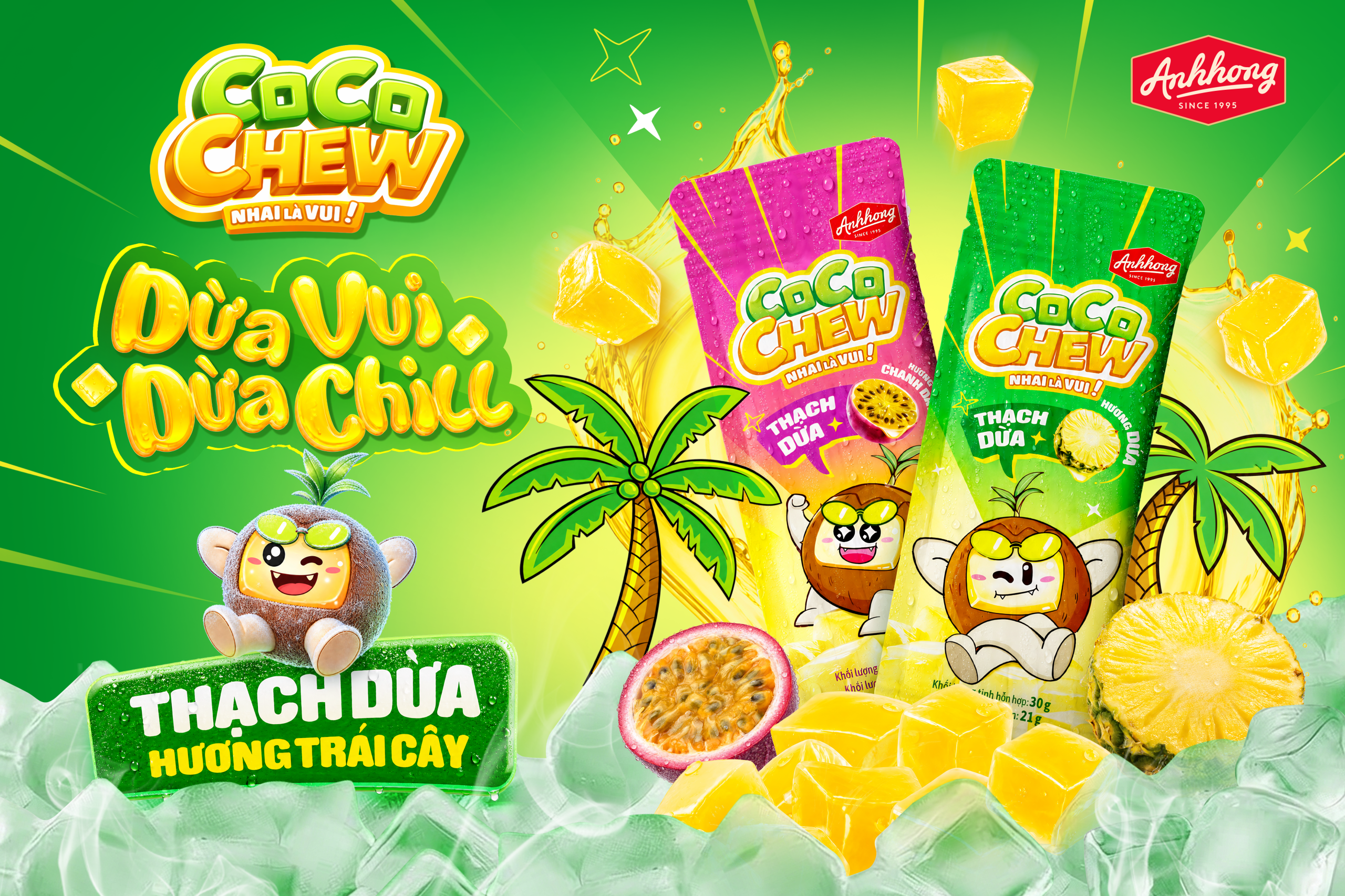 CocoChew - phiên bản thạch dừa túi hương trái cây